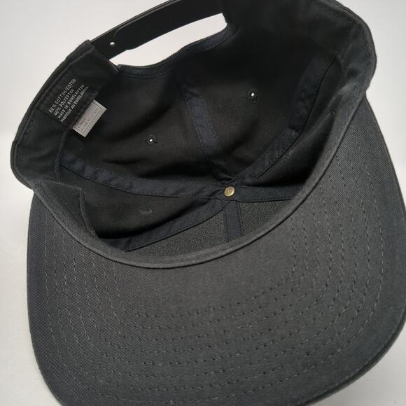 Volcom Snapback Cap Black One Size Adjustable Embroidered Vented Holes 6 Panel - Picture 7 of 9